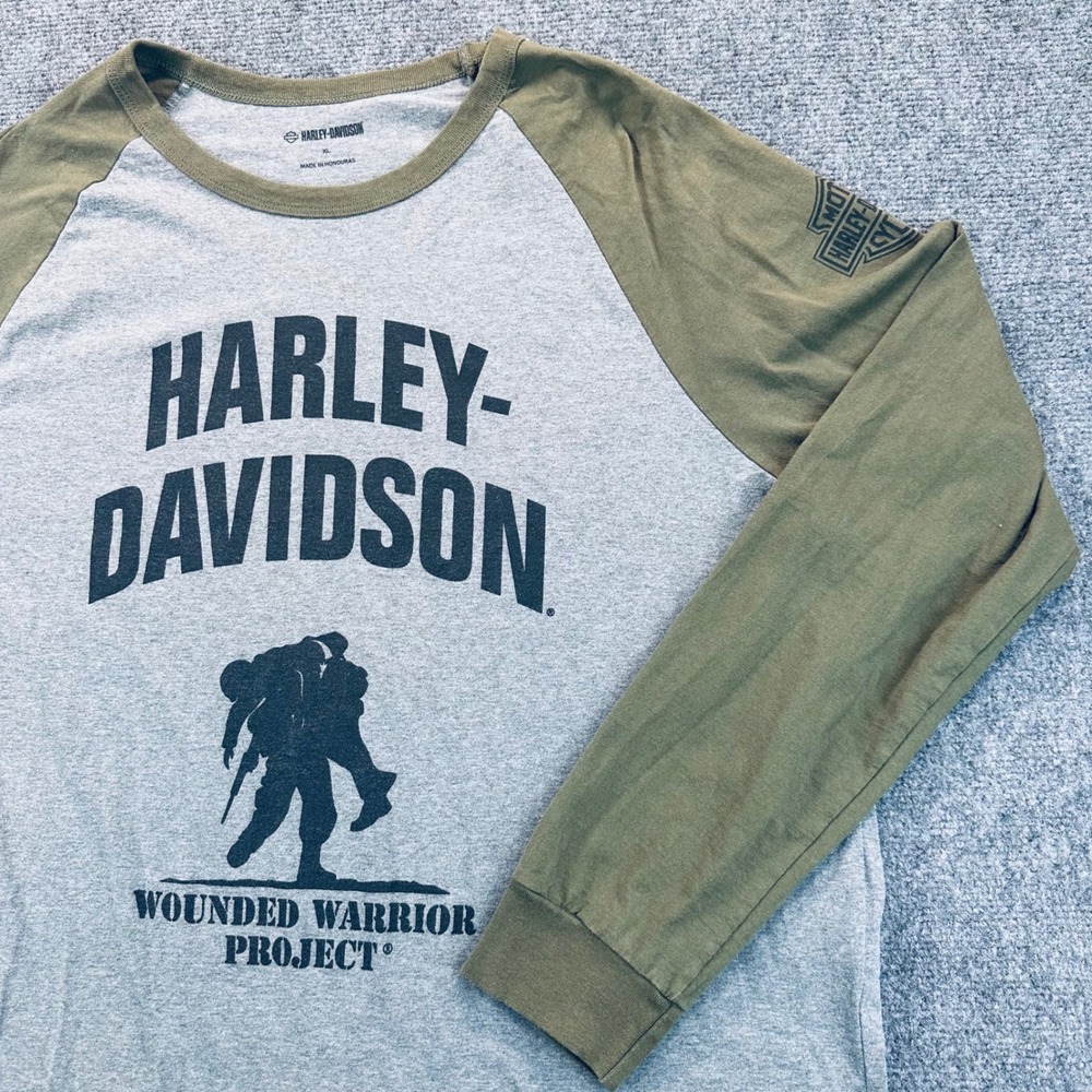 Harley-Davidson x Wounded Warrior Project Raglan Shirt Gray Green Men's XL